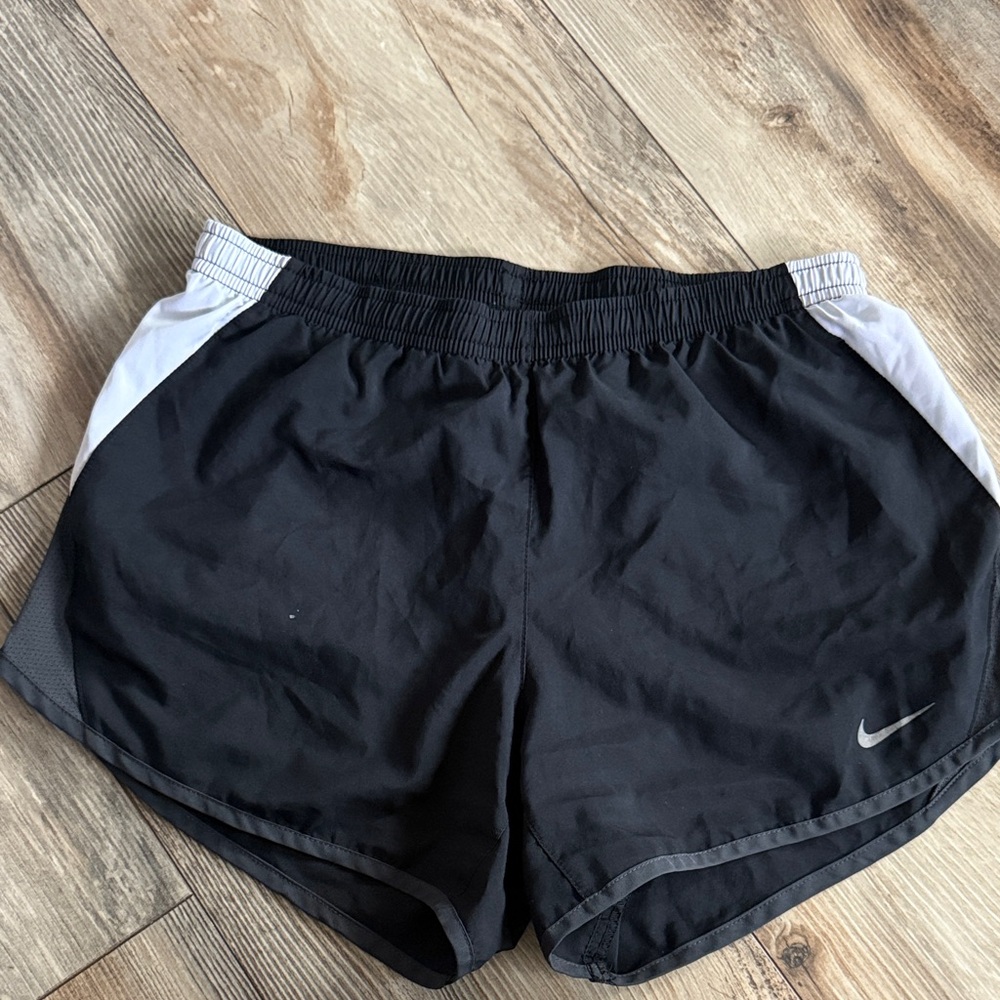 Nike Women's Black and White Athletic Shorts
